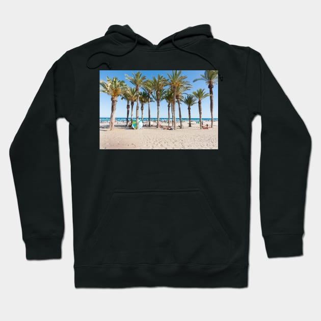 Summer Mediterranean beach scenes La Vila Joisa, Alicante Spain Hoodie by brians101